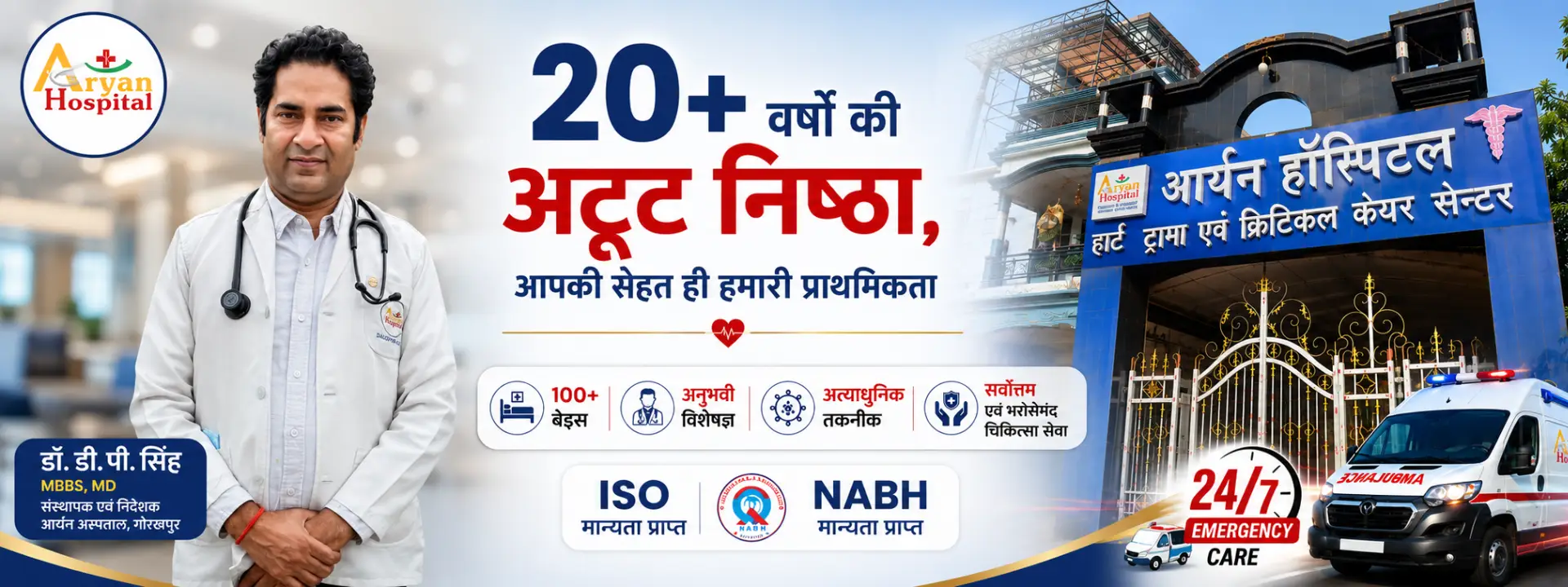 Best Multi Speciality Hospital Banner Gorakhpur - Aryan Hospital